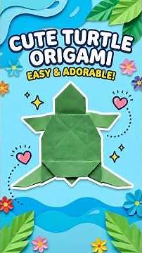 Fold a CUTE and simple Origami Turtle! 🐢💚 #Shorts #Origami #Turtle #PaperCraft #DIY #EasyOrigami
