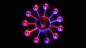 Neon Network Connections Icons Over Diverse Stock Footage Video (100% Royalty-free) 3671653427 | Shutterstock