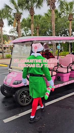 EXPLORE WITH KENZO AND BEN on Instagram: "🌟It’s no secret we love exploring with Pink Culture by BK Adventure — we never miss a holiday tour! 🎄💗 This Pinkmas “Elf on the Shelf” Express through St. Augustine was pure magic. ✨ ✨️Can you spot the Elf on the Shelf? We think he showed up with a whole crew! 👀🧝‍♂️ And yes… even our mom who flew in all the way from Botswana, Africa and joined the fun. Did you catch her in the reel? 💕🌍 Pinkmas mode: activated! 💗🎄 🎄 We rode the Elf on the Shelf 