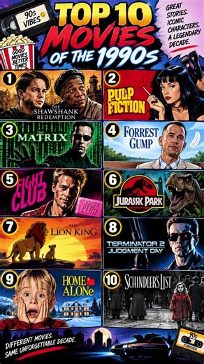 Top 10 movies of the 1990s