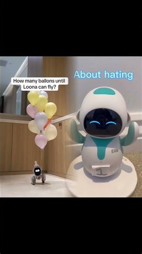 Look who’s floating! Loona’s not too happy about her #balloons ride! #ai