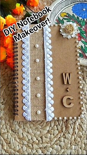 DIY Notebook to asthetic diary Makeover | #diy #notebookideas #diary #jutecraft #diaries #giftideas