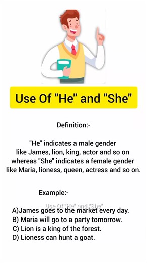 English_MasterMind on Instagram: "Use Of "He" and "She" #vocabulary #grammar #foryou #learningenglish #speaking #tips #English"