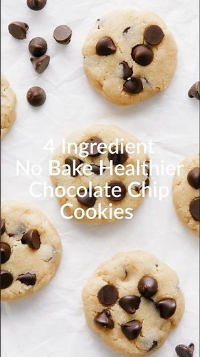 4-Ingredient No Bake Healthier Chocolate Chip Cookies