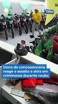 Motorcycle dealership owner reacts to robbery and shoots at criminals during heist #BalançoGeral ...