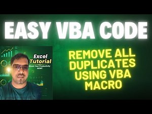 How to remove all duplicates using vba code in excel