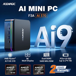 3 comments |  AMD Ryzen™ AI 9 HX 370 (12C/24T, up to 5.1 GHz)  AMD Radeon™ 890M (Ray Tracing & AI Features) ⚡ 64GB DDR5 5600MHz + 1TB PCIe 4.0 SSD  Up to 4 Displays (up to 8K), Wi-Fi 6, Dual 2.5G LAN  Free shipping from US warehouse Was $1199 → Now $859，Save Now $340！ | AceMagic Mini PC | Facebook