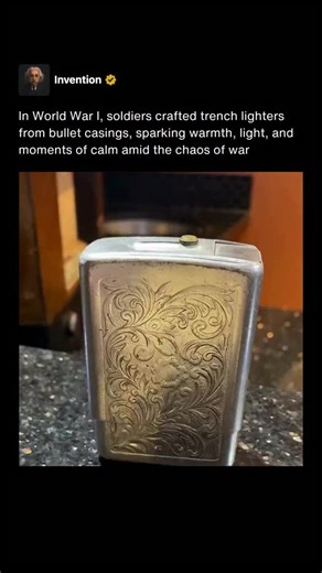 Invention on Instagram: "During World War I, life in the trenches was harsh, wet, and uncertain. Soldiers faced freezing nights, constant shellfire, and the psychological toll of waiting for the next attack. Amid that chaos, small comforts became vital. One of those comforts was fire, not for destruction, but for light, warmth, and the simple act of lighting a cigarette or candle in the dark. Trench lighters emerged as a clever solution to the unreliable matches of the time. Soldiers used spent 