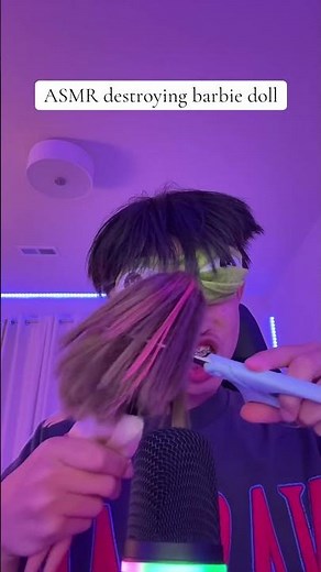 ASMR destroying barbie doll
