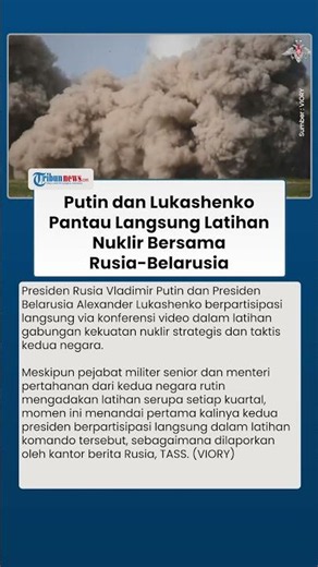 Vladimir Putin dan Lukashenko Pantau Langsung Latihan Nuklir Bersama Rusia Belarusia