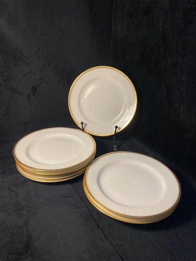Vintage Haviland Porcelain Limoges White Luncheon Plates With Gold Trim - Etsy