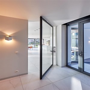 [Hot Item] Prima Aluminum Frame Office Entry Pivot Door Revolving Tempered Glass Door Free Standing Door
