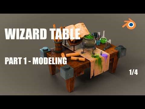 Stylized Wizard Table | 3D Modeling Tutorial (Part 1/4) Blender