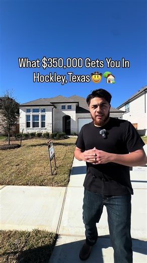 What $350,000 Gets You In Hockley,Texas 🥳🏡 🤠 This Home Features: 3 Bedrooms 2.5 Bathrooms 2,118 SQFT Home Office High Ceilings Open Concept Extended Patio w/ Backyard 2 Car Garage 1. 📍 Prime Hockley Location: Right off 290 & 99 , close to: • Shopping & dining • Minutes Away From Houston • Entertainment daily conveniences This Home Is Located 45 Minutes Away From Houston | 620 Credit Score Minimum To Receive A 4.5% Interest Rate | New Construction Home🏡 On The Market For $350,000 💰 3.1% Tax