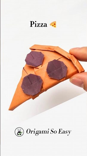 Origami Pizza 🍕 | How to fold a pizza out of a piece of paper