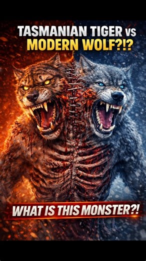 Tasmanian Tiger vs Modern Wolf – Epic Predator Clash!