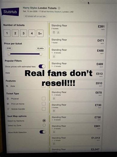 #harrystyles#togethertogethertourlondon #satalitestompers #harrystyle #togethertogether @Ticketmaster UK @StubHub @HSHQ