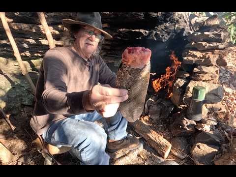 Mountain Man Cooking A Beaver Tail