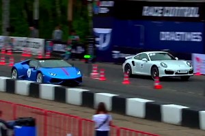 Watch: Lamborghini Huracan Vs. Porsche 911 Turbo S Drag Race