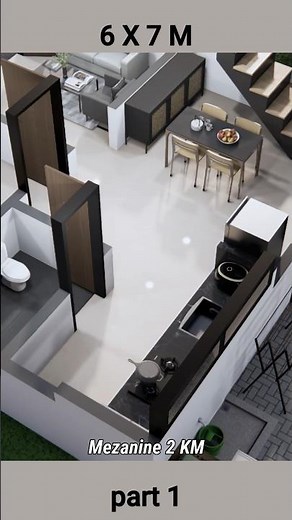 A 6x7 Meter House with a Mezzanine! Small but Drool-Worthy 😍 (3D Realistic)