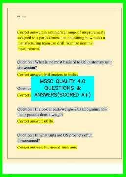 MSSC QUALITY 4 0 QUESTIONS & ANSWERSSCORED A+ video