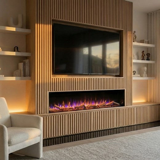 Ezee Glow 60'' Celestial Built-In Media Wall Electric Fire