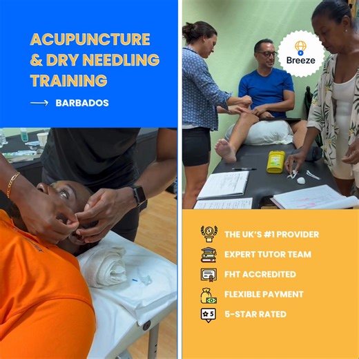 📍 BARBADOS: Every week, clients are paying someone else for acupuncture. That could be you. Acupuncture works seamlessly alongside your current treatments, providing better outcomes, and improving your earning potential. ✔ Hands-on, evidence-based learning ✔ Accredited and 5-star rated training ✔ Expert tutors with real clinical experience ✔ Flexible, interest-free payments ✨ Your next step starts here — book today. | Breeze Academy