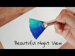 painting on canvas for beginners step by step | beautiful night view