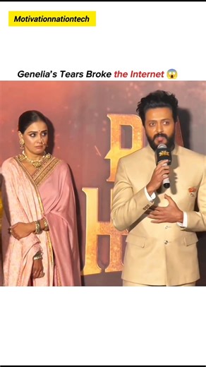 Genelia’s Tears Broke the Internet 😱 #GeneliaDSouza #RiteishDeshmukh #GeneliaCrying #ViralVideo