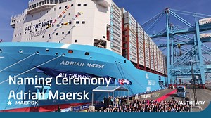 🚢🎉 Say hello to Adrian Mærsk! Our newest dual-fuel methanol vessel has officially joined the Maersk fleet following a naming ceremony at APM Terminals Maasvlakte II in Rotterdam last week. Named by its godmother, Stephanie Hart, Executive Vice President, Chief Operations Officer (COO) at Nestlé, Adrian Mærsk represents another step in the energy transition. Among the attendees were Maersk’s Chief Commercial Officer, Karsten Kildahl, the dedicated crew of Adrian Mærsk, and valued partners who s