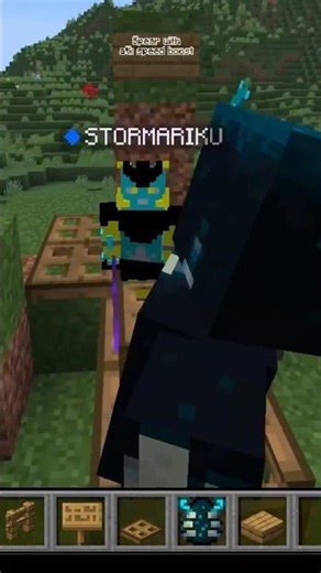 Playing with command-generated spear #minecraft #minecraftcommands