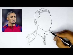 How to Draw Raphinha Easy | Raphinha Drawing Step by Step | FC Barcelona