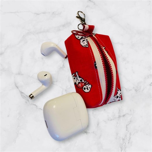 Mini Boxy Pouch, Keychain Fob, Zipper Pouch, Fabric Key Chain - Etsy