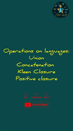 Operations in the specification of tokens #cse #trending #shorts #education #compilerdesign