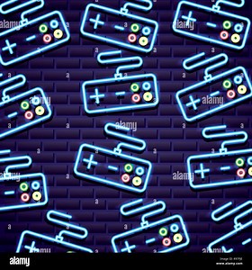 control video game neon background vector illustration Stock Vector Image & Art - Alamy