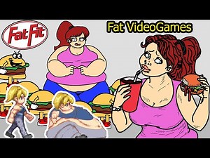 Fat games – Girl fighter with burger – and fat fit video game / inflation game –