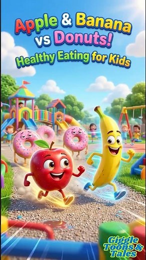 Apple & Banana vs Donuts! Healthy Eating for Kids #giggletoonstales #healthyeating