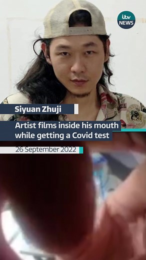 This artist put a micro-camera in his throat to film every time he got tested for covid #itvnews #art #pcrtest #covid #china