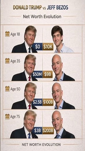 Donald Trump Vs Jeff Bezos Net Worth Evolution