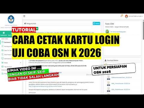 CARA CETAK KARTU LOGIN UJI COBA OSN K 2026