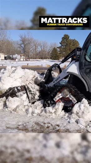 When the snow stacks up, the work doesn’t stop. Bobcat Toolcat pushing through on Mattracks 65M1-A2 — traction where tires tap out. https://mattracks.co/tracks/65/ | Mattracks