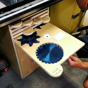 7.9K views · 49 reactions | Quick overview of the #tablesawstoragecabinet. What do you think? #wood #woodworking #workshopaddict #cnc #cncporn #machining #storage #organization #ideas #clutterfree @toolstoday @amanatool | WorkshopAddict.com | Facebook