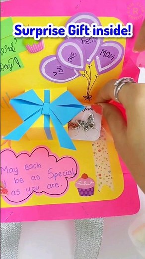 DIY Mother's Day Card with GIFT inside!🤩🎀✨️ | Riya's Amazing World