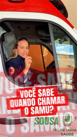 Samu Sousa | Atendimento 192 on Instagram: "Você realmente sabe quando deve chamar o SAMU? A enfermeira Gildilene explica — e muita gente ainda erra! A enfermeira @gildilenesarmentoo explica tudo para você não errar na hora de discar 192. SAMU192 #Emergência #Saúde #AtendimentoDeUrgência #Socorro #ChameOSAMU #Vida #Cuidados #Enfermagem #Enfermeira #prevenção"