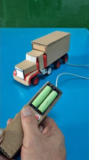 Homemade cardboard remote control container truck #DIY #CardboardCraft #RemoteControlCar