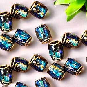 Dichroic Style Dreadlock Beads: Handmade Hair Jewelry - Etsy