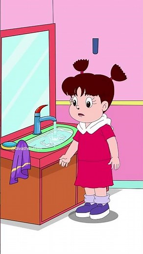 Baby forgetting to turn off the faucet #shorts #divatheseries #animation