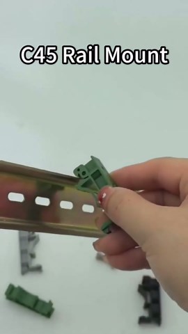 10 Sets DIN Rail Mounting Kit for PCB 35mm C45 Adapter Clips PA66 Green Panel Brackets with Screws (20 Clips + 40 Screws) Fits ≤100mm Boards