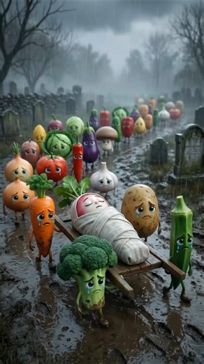 Emotional Vegetable Funeral Story | 3D Animated Radish Scene