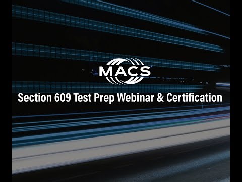 MACS Section 609 Test Prep & Certification Webinar - 10/23/25
